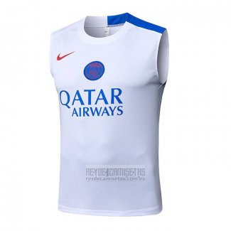 Camiseta De Futbol de Entrenamiento Paris Saint-Germain Sin Mangas 2025-2026 Blanco