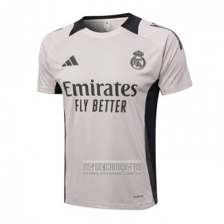Camiseta De Futbol de Entrenamiento Real Madrid 2024-2025 Rosa Claro