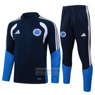 Chandal de Sudadera del Cruzeiro Nino 2026-2027 Azul Oscuro