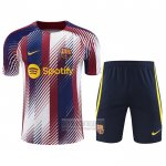 Chandal del Barcelona Manga Corta 2023 Azul y Rojo - Pantalon Corto