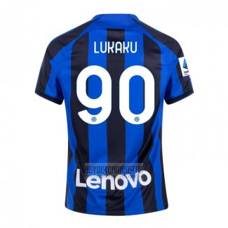 Camiseta De Futbol Inter Milan Jugador Lukaku Primera 2022-2023