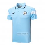 Camiseta de Futbol Polo del Manchester City 2022-2023 Azul