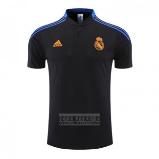 Camiseta De Futbol Polo del Real Madrid 2022-2023 Negro y Azul