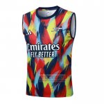 Camiseta De Futbol de Entrenamiento Arsenal Sin Mangas 2025-2026 Azul Rojo Amarillo