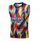 Camiseta De Futbol de Entrenamiento Arsenal Sin Mangas 2025-2026 Azul Rojo Amarillo