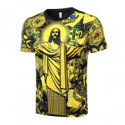 Camiseta De Futbol de Entrenamiento Brasil Jesus 2024-2025 Amarillo