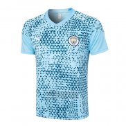 Camiseta De Futbol de Entrenamiento Manchester City 2023-2024 Azul