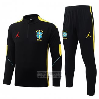 Chandal de Sudadera del Brasil 2026-2027 Negro Amarillo