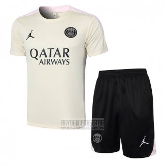 Chandal del Paris Saint-Germain Jordan Manga Corta 2024-2025 Amarillo - Pantalon Corto