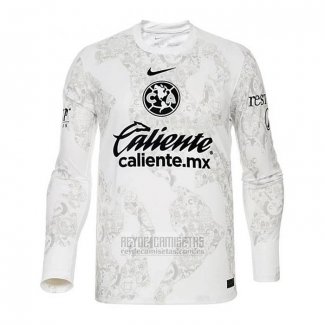 Camiseta De Futbol America Portero Manga Larga 2024-2025 Blanco