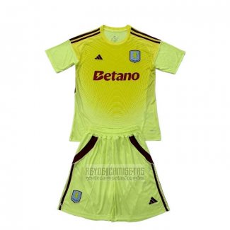 Camiseta De Futbol Aston Villa Portero Nino 2025-2026 Amarillo