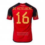 Camiseta De Futbol Belgica Jugador De Ketelaere Primera 2022