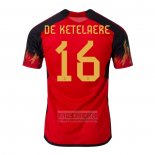Camiseta De Futbol Belgica Jugador De Ketelaere Primera 2022