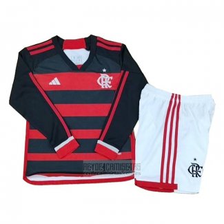 Camiseta De Futbol Flamengo Primera Manga Larga Nino 2024