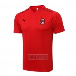 Camiseta De Futbol Polo del AC Milan 2021-2022 Rojo