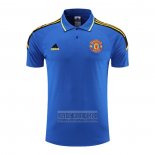Camiseta De Futbol Polo del Manchester United 2022-2023 Azul