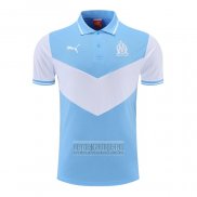 Camiseta De Futbol Polo del Olympique Marsella 2022-2023 Azul y Blanco