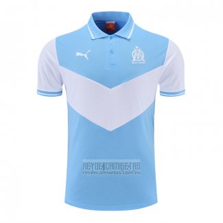 Camiseta De Futbol Polo del Olympique Marsella 2022-2023 Azul y Blanco