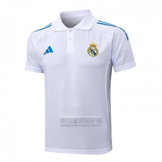 Camiseta De Futbol Polo del Real Madrid 2025-2026 Blanco Azul