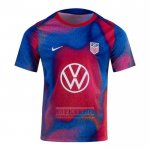Camiseta De Futbol Pre Partido del Estados Unidos 2024 Azul y Rojo