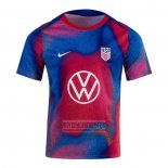 Camiseta De Futbol Pre Partido del Estados Unidos 2024 Azul y Rojo