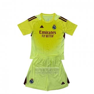 Camiseta De Futbol Real Madrid Portero Nino 2025-2026 Amarillo