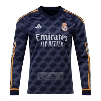 Camiseta De Futbol Real Madrid Segunda Manga Larga 2023-2024