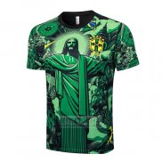 Camiseta De Futbol de Entrenamiento Brasil Jesus 2024-2025 Verde