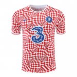 Camiseta De Futbol de Entrenamiento Chelsea 2022-2023 Rojo y Blanco