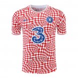 Camiseta De Futbol de Entrenamiento Chelsea 2022-2023 Rojo y Blanco