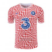Camiseta De Futbol de Entrenamiento Chelsea 2022-2023 Rojo y Blanco