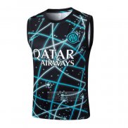 Camiseta De Futbol de Entrenamiento Inter Milan Sin Mangas 2025-2026 Negro Azul