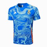 Camiseta De Futbol de Entrenamiento Real Madrid Dragon 2024-2025 Azul