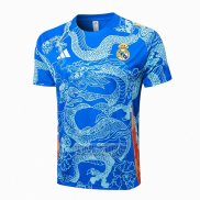 Camiseta De Futbol de Entrenamiento Real Madrid Dragon 2024-2025 Azul