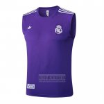 Camiseta De Futbol de Entrenamiento Real Madrid Sin Mangas 2025-2026 Purpura