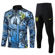 Chandal de Sudadera del Brasil Jesus 2024-2025 Azul