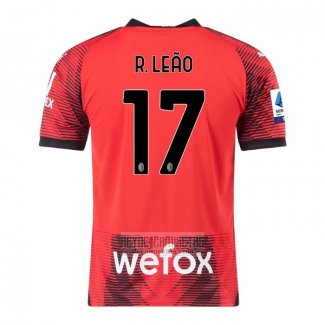 Camiseta De Futbol AC Milan Jugador R.Leao Primera 2023-2024