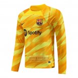 Camiseta De Futbol Barcelona Portero Manga Larga 2023-2024 Amarillo