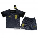 Camiseta De Futbol Brasil Portero Nino 2022 Negro