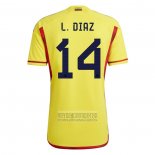 Camiseta De Futbol Colombia Jugador L.Diaz Primera 2022
