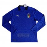 Camiseta De Futbol Italia Primera Manga Larga 2020-2021