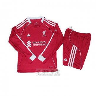 Camiseta De Futbol Liverpool Primera Manga Larga Nino 2025-2026