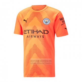 Camiseta De Futbol Manchester City Portero 2022-2023 Naranja