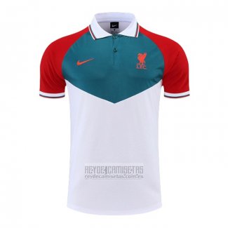 Camiseta De Futbol Polo del Liverpool 2022-2023 Verde Blanco Rojo