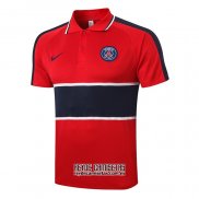 Camiseta De Futbol Polo del Paris Saint-Germain 2020-2021 Rojo y Azul
