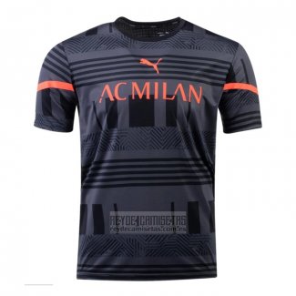 Camiseta De Futbol Pre Partido del AC Milan 2022 Negro