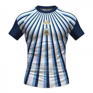 Camiseta De Futbol Pre Partido del Argentina 2026 Blanco Azul
