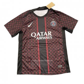 Camiseta De Futbol Pre Partido del Paris Saint-Germain 2025-2026 Negro Rojo