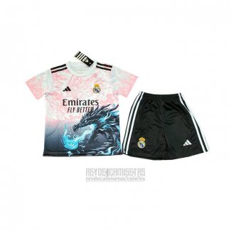 Camiseta De Futbol Real Madrid Dragon Nino 2025-2026 Rosa