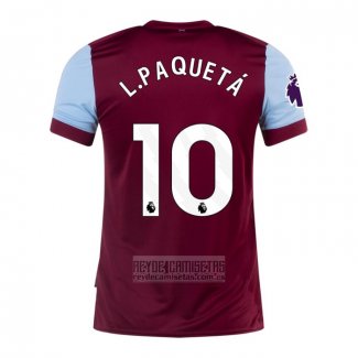 Camiseta De Futbol West Ham Jugador L.Paqueta Primera 2023-2024